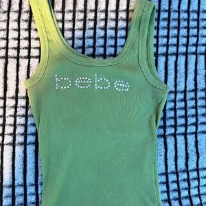 Bebe size small green tank top